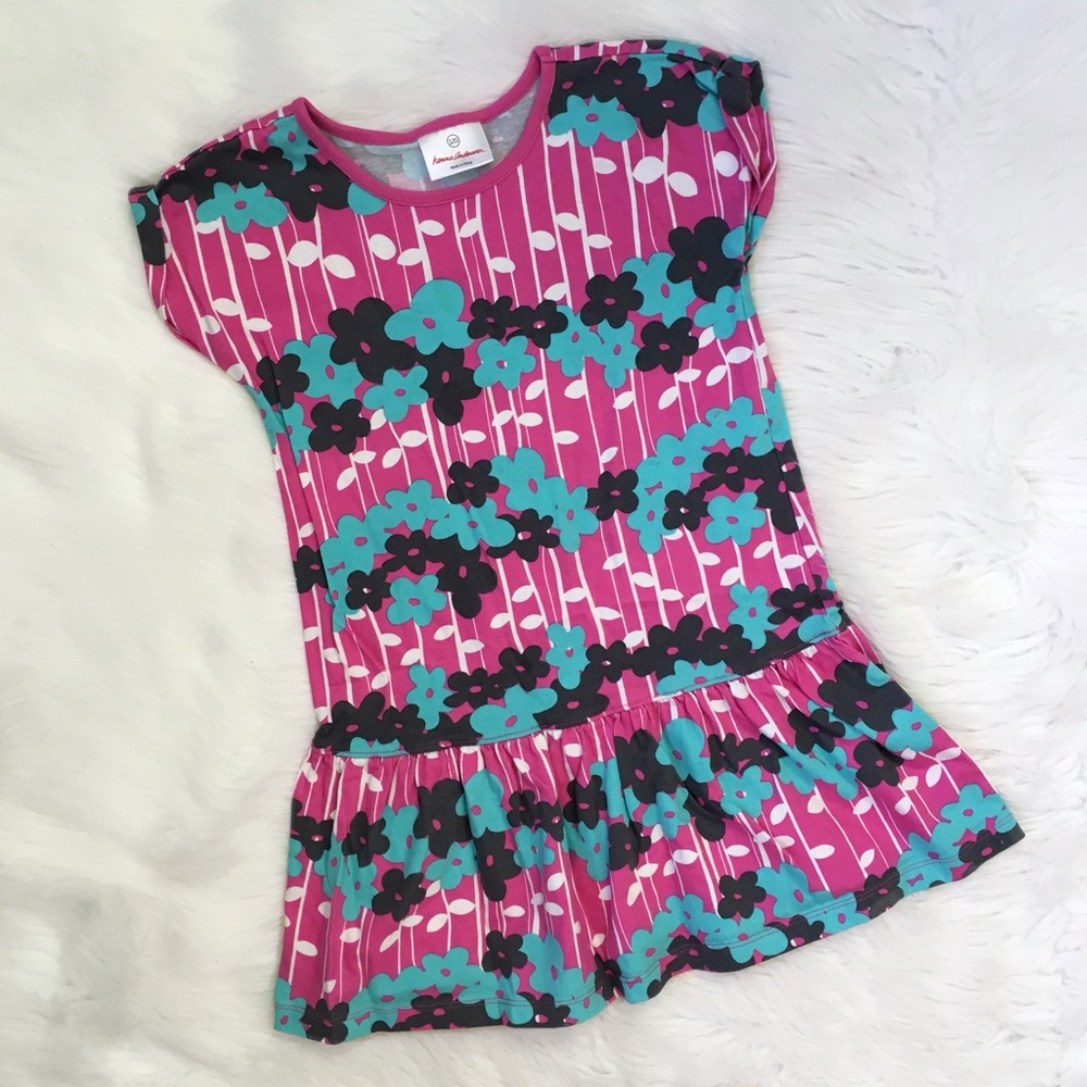 Hanna Andersson Girls Pink Blue Floral Dress - Picture 1 of 6